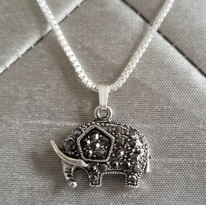Boho Elephant on Sterling Silver Chain